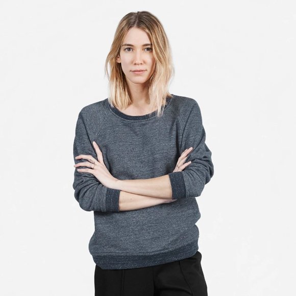 Everlane The Crew Sweatshirt Small Navy Marble - Picture 2 of 8
